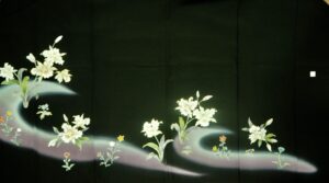 黒留袖　カトレア柄　シンプル